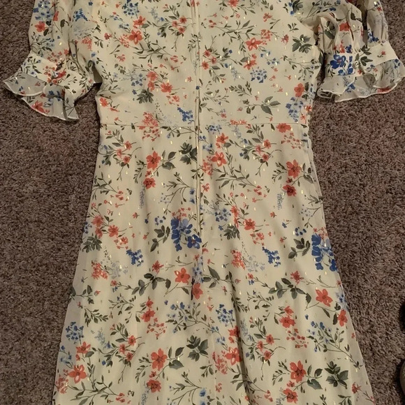B Darlin Ivory and Small Floral Midi Dress size 5/6 - Picture 3 of 5